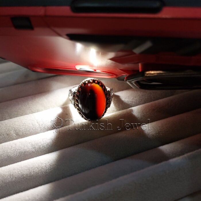 Black Aqeeq Ring Dark Black Agate 925 Silver Ring 1 Turkish Jewel Superior Quality Handmade Design on Sides. Pure and Natural Black Aqeeq (Agate) stone. Heavy and strong ring made with 925 Silver metal. <p class="LC20lb MBeuO DKV0Md">⭐ Highest Quality Silver 925</p> ⭐ Durable & Strong Design <p class="LC20lb MBeuO DKV0Md">⭐ Lifetime Silver Gurantee</p>