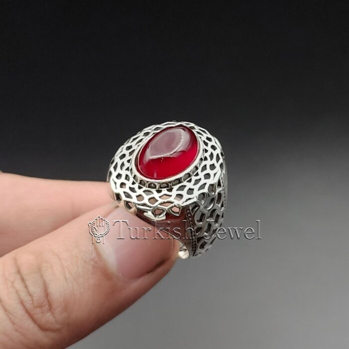 NATURAL BROWN AGATE STONE RING SILVER 3 Turkish Jewel <h3>Hand Engraved Ring - Red Yemen Agate</h3> Superior Quality Handmade Design on Sides. Pure and Natural Red Aqeeq (Red Agate) stone. Heavy and strong ring made with 925 Silver metal. <p class="LC20lb MBeuO DKV0Md">⭐ Highest Quality Silver 925</p> ⭐ Durable & Strong Design <p class="LC20lb MBeuO DKV0Md">⭐ Lifetime Silver Gurantee</p>