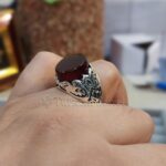 Natural Yemen Agate Ring - Aqeeq Yemani Stone Al kabdi stone + Kabadi color aqiq stone