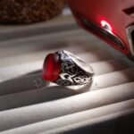 Natural Yemen Agate Ring - Aqeeq Yemani Stone Al kabdi stone + Kabadi color aqiq stone