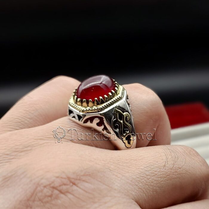 Natural Agate Ring 925 Silver Yemen Agate Irani Aqeeq Aqiq Stone Real 17 Turkish Jewel <h3>Design by Hand Engraved</h3> <h4>Red Brown Color Agate</h4> Superior Quality Handmade Design on Sides. Pure and Natural Red Aqeeq (Brown Agate) stone. Heavy and strong ring made with 925 Silver metal. <p class="LC20lb MBeuO DKV0Md">⭐ Highest Quality Silver 925</p> ⭐ Durable & Strong Design <p class="LC20lb MBeuO DKV0Md">⭐ Lifetime Silver Gurantee</p>