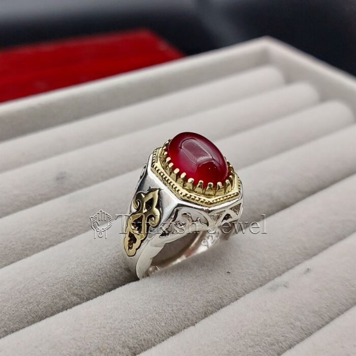 Natural Agate Ring 925 Silver Yemen Agate Irani Aqeeq Aqiq Stone Real 19 Turkish Jewel <h3>Design by Hand Engraved</h3> <h4>Red Brown Color Agate</h4> Superior Quality Handmade Design on Sides. Pure and Natural Red Aqeeq (Brown Agate) stone. Heavy and strong ring made with 925 Silver metal. <p class="LC20lb MBeuO DKV0Md">⭐ Highest Quality Silver 925</p> ⭐ Durable & Strong Design <p class="LC20lb MBeuO DKV0Md">⭐ Lifetime Silver Gurantee</p>