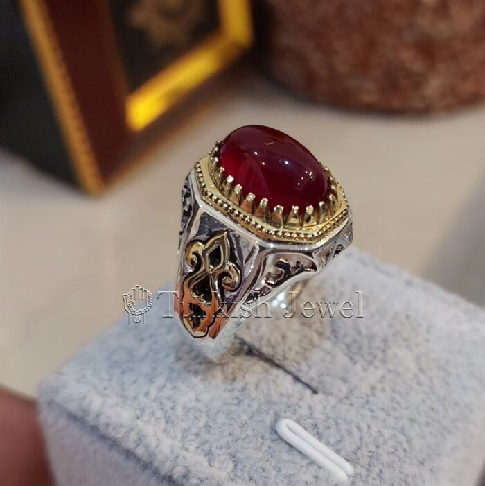 Natural Agate Ring 925 Silver Yemen Agate Irani Aqeeq Aqiq Stone Real 21 Turkish Jewel <h3>Design by Hand Engraved</h3> <h4>Red Brown Color Agate</h4> Superior Quality Handmade Design on Sides. Pure and Natural Red Aqeeq (Brown Agate) stone. Heavy and strong ring made with 925 Silver metal. <p class="LC20lb MBeuO DKV0Md">⭐ Highest Quality Silver 925</p> ⭐ Durable & Strong Design <p class="LC20lb MBeuO DKV0Md">⭐ Lifetime Silver Gurantee</p>