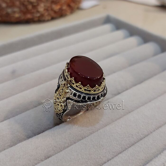 Natural Agate Ring 925 Silver Yemen Agate Irani Aqeeq Aqiq Stone Real 26 Turkish Jewel <h3>Design by Hand Engraved</h3> <h4>Red Brown Color Agate</h4> Superior Quality Handmade Design on Sides. Pure and Natural Red Aqeeq (Brown Agate) stone. Heavy and strong ring made with 925 Silver metal. <p class="LC20lb MBeuO DKV0Md">⭐ Highest Quality Silver 925</p> ⭐ Durable & Strong Design <p class="LC20lb MBeuO DKV0Md">⭐ Lifetime Silver Gurantee</p>