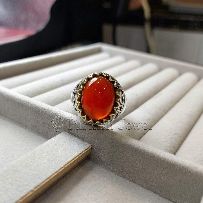 Natural Agate Ring 925 Silver Yemen Agate Irani Aqeeq Aqiq Stone Real 29 Turkish Jewel <h3>Design by Hand Engraved</h3> <h4>Red Brown Color Agate</h4> Superior Quality Handmade Design on Sides. Pure and Natural Red Aqeeq (Brown Agate) stone. Heavy and strong ring made with 925 Silver metal. <p class="LC20lb MBeuO DKV0Md">⭐ Highest Quality Silver 925</p> ⭐ Durable & Strong Design <p class="LC20lb MBeuO DKV0Md">⭐ Lifetime Silver Gurantee</p>