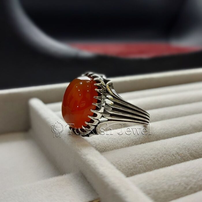 Natural Agate Ring 925 Silver Yemen Agate Irani Aqeeq Aqiq Stone Real 3 13 Turkish Jewel <h3>Design by Hand Engraved - Brown Color Agate</h3> Superior Quality Handmade Design on Sides. Pure and Natural Brown Aqeeq (Brown Agate) stone. Heavy and strong ring made with 925 Silver metal. <p class="LC20lb MBeuO DKV0Md">⭐ Highest Quality Silver 925</p> ⭐ Durable & Strong Design <p class="LC20lb MBeuO DKV0Md">⭐ Lifetime Silver Gurantee</p>