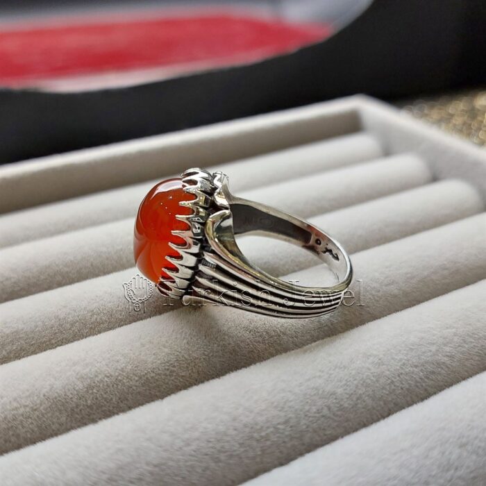 Natural Agate Ring 925 Silver Yemen Agate Irani Aqeeq Aqiq Stone Real 3 14 Turkish Jewel <h3>Design by Hand Engraved - Brown Color Agate</h3> Superior Quality Handmade Design on Sides. Pure and Natural Brown Aqeeq (Brown Agate) stone. Heavy and strong ring made with 925 Silver metal. <p class="LC20lb MBeuO DKV0Md">⭐ Highest Quality Silver 925</p> ⭐ Durable & Strong Design <p class="LC20lb MBeuO DKV0Md">⭐ Lifetime Silver Gurantee</p>