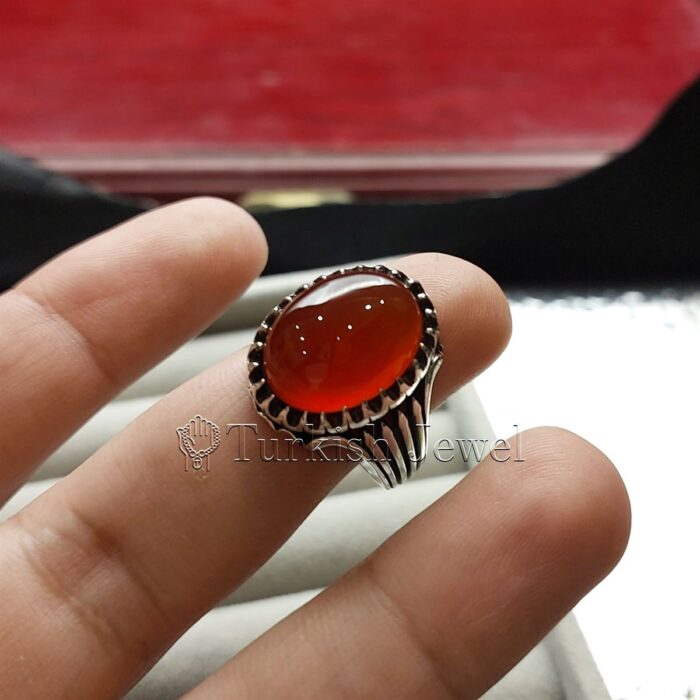 Natural Agate Ring 925 Silver Yemen Agate Irani Aqeeq Aqiq Stone Real 3 19 Turkish Jewel <h3>Design by Hand Engraved - Brown Color Agate</h3> Superior Quality Handmade Design on Sides. Pure and Natural Brown Aqeeq (Brown Agate) stone. Heavy and strong ring made with 925 Silver metal. <p class="LC20lb MBeuO DKV0Md">⭐ Highest Quality Silver 925</p> ⭐ Durable & Strong Design <p class="LC20lb MBeuO DKV0Md">⭐ Lifetime Silver Gurantee</p>