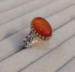 Red Agate from yemen beautiful, aqeeq yamani ring 925 silver chandi