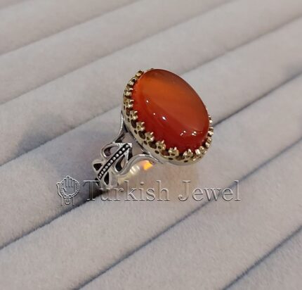 Red Agate from yemen beautiful, aqeeq yamani ring 925 silver chandi
