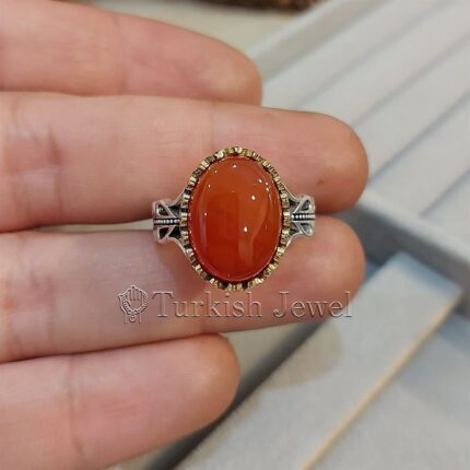 Red Agate from yemen beautiful, aqeeq yamani ring 925 silver chandi