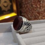 Brown Yemen Agate Natural Yamani Aqeeq 925 Silver Ring