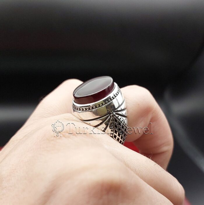 Natural Agate Ring 925 Silver Yemen Agate Irani Aqeeq Aqiq Stone Real 3 9 Turkish Jewel <h3>Design by Hand Engraved - Brown Agate</h3> Superior Quality Handmade Design on Sides. Pure and Natural Brown Aqeeq (Brown Agate) stone. Heavy and strong ring made with 925 Silver metal. <p class="LC20lb MBeuO DKV0Md">⭐ Highest Quality Silver 925</p> ⭐ Durable & Strong Design <p class="LC20lb MBeuO DKV0Md">⭐ Lifetime Silver Gurantee</p>