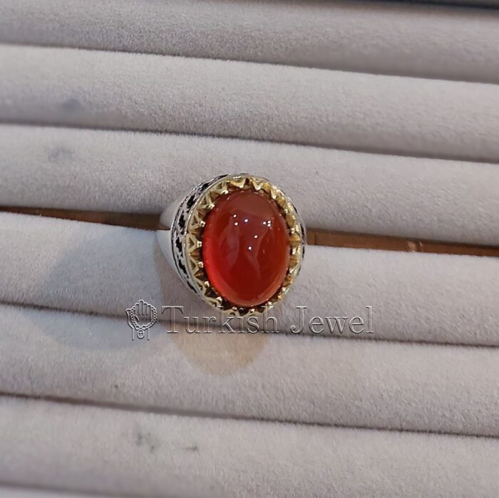 Natural Agate Ring 925 Silver Yemen Agate Irani Aqeeq Aqiq Stone Real 35 Turkish Jewel <h3>Design by Hand Engraved</h3> <h4>Red Brown Color Agate</h4> Superior Quality Handmade Design on Sides. Pure and Natural Red Aqeeq (Brown Agate) stone. Heavy and strong ring made with 925 Silver metal. <p class="LC20lb MBeuO DKV0Md">⭐ Highest Quality Silver 925</p> ⭐ Durable & Strong Design <p class="LC20lb MBeuO DKV0Md">⭐ Lifetime Silver Gurantee</p>