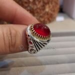 Red Agate from yemen beautiful, aqeeq yamani ring 925 silver chandi