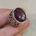 Natural Yemen Agate Ring - Aqeeq Yemani Stone Al kabdi stone + Kabadi color aqiq stone
