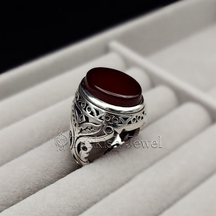 Natural Agate Ring 925 Silver Yemen Agate Irani Aqeeq Aqiq Stone Real 5 11 Turkish Jewel <h3>Hand Engraved - Brown Agate</h3> Superior Quality Handmade Design on Sides. Pure and Natural Brown Aqeeq (Brown Agate) stone. Heavy and strong ring made with 925 Silver metal. <p class="LC20lb MBeuO DKV0Md">⭐ Highest Quality Silver 925</p> ⭐ Durable & Strong Design <p class="LC20lb MBeuO DKV0Md">⭐ Lifetime Silver Gurantee</p>