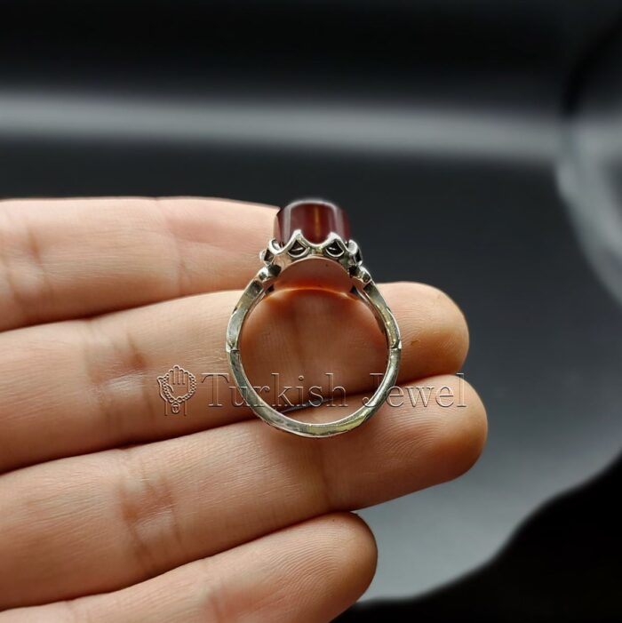 Natural Agate Ring 925 Silver Yemen Agate Irani Aqeeq Aqiq Stone Real 5 14 Turkish Jewel <h3>Hand Engraved - Brown Agate</h3> Superior Quality Handmade Design on Sides. Pure and Natural Brown Aqeeq (Brown Agate) stone. Heavy and strong ring made with 925 Silver metal. <p class="LC20lb MBeuO DKV0Md">⭐ Highest Quality Silver 925</p> ⭐ Durable & Strong Design <p class="LC20lb MBeuO DKV0Md">⭐ Lifetime Silver Gurantee</p>