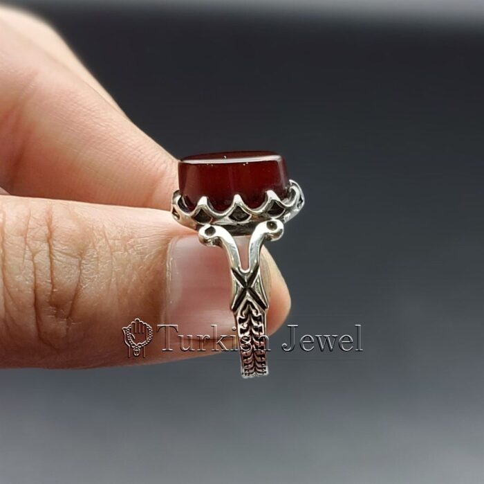 Natural Agate Ring 925 Silver Yemen Agate Irani Aqeeq Aqiq Stone Real 5 15 Turkish Jewel <h3>Hand Engraved - Brown Agate</h3> Superior Quality Handmade Design on Sides. Pure and Natural Brown Aqeeq (Brown Agate) stone. Heavy and strong ring made with 925 Silver metal. <p class="LC20lb MBeuO DKV0Md">⭐ Highest Quality Silver 925</p> ⭐ Durable & Strong Design <p class="LC20lb MBeuO DKV0Md">⭐ Lifetime Silver Gurantee</p>