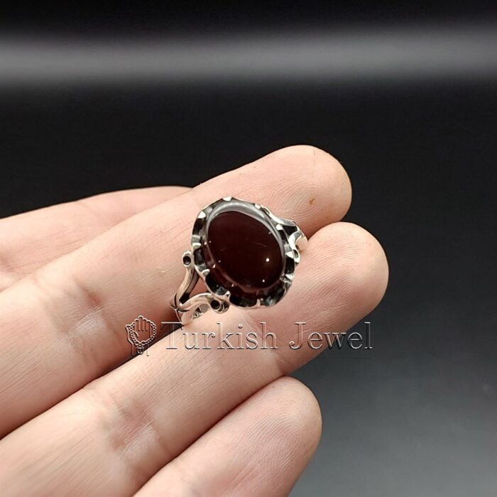 Natural Agate Ring 925 Silver Yemen Agate Irani Aqeeq Aqiq Stone Real 5 17 Turkish Jewel <h3>Hand Engraved - Brown Agate</h3> Superior Quality Handmade Design on Sides. Pure and Natural Brown Aqeeq (Brown Agate) stone. Heavy and strong ring made with 925 Silver metal. <p class="LC20lb MBeuO DKV0Md">⭐ Highest Quality Silver 925</p> ⭐ Durable & Strong Design <p class="LC20lb MBeuO DKV0Md">⭐ Lifetime Silver Gurantee</p>