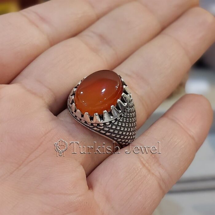 Natural Agate Ring 925 Silver Yemen Agate Irani Aqeeq Aqiq Stone Real 5 20 Turkish Jewel <h3>Hand Engraved - Brown Agate</h3> Superior Quality Handmade Design on Sides. Pure and Natural Brown Aqeeq (Brown Agate) stone. Heavy and strong ring made with 925 Silver metal. <p class="LC20lb MBeuO DKV0Md">⭐ Highest Quality Silver 925</p> ⭐ Durable & Strong Design <p class="LC20lb MBeuO DKV0Md">⭐ Lifetime Silver Gurantee</p>
