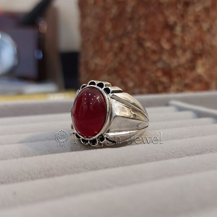Natural Agate Ring 925 Silver Yemen Agate Irani Aqeeq Aqiq Stone Real 5 47 Turkish Jewel <h3>Hand Engraved Ring - Red Yemen Agate</h3> Superior Quality Handmade Design on Sides. Pure and Natural Red Aqeeq (Red Agate) stone. Heavy and strong ring made with 925 Silver metal. <p class="LC20lb MBeuO DKV0Md">⭐ Highest Quality Silver 925</p> ⭐ Durable & Strong Design <p class="LC20lb MBeuO DKV0Md">⭐ Lifetime Silver Gurantee</p>