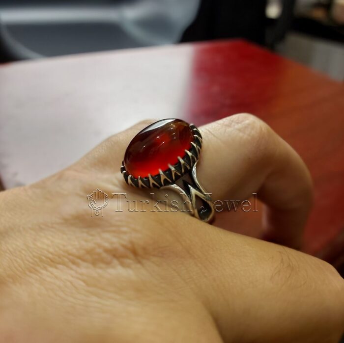 Natural Agate Ring 925 Silver Yemen Agate Irani Aqeeq Aqiq Stone Real 5 49 Turkish Jewel <h3>Hand Engraved - Brown Agate</h3> Superior Quality Handmade Design on Sides. Pure and Natural Brown Aqeeq (Brown Agate) stone. Heavy and strong ring made with 925 Silver metal. <p class="LC20lb MBeuO DKV0Md">⭐ Highest Quality Silver 925</p> ⭐ Durable & Strong Design <p class="LC20lb MBeuO DKV0Md">⭐ Lifetime Silver Gurantee</p>