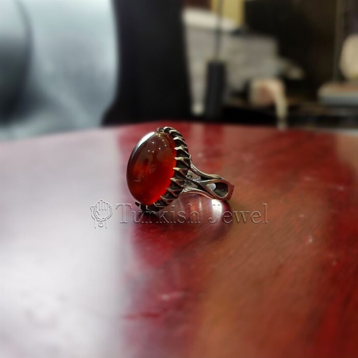 Natural Agate Ring 925 Silver Yemen Agate Irani Aqeeq Aqiq Stone Real 5 51 Turkish Jewel <h3>Hand Engraved - Brown Agate</h3> Superior Quality Handmade Design on Sides. Pure and Natural Brown Aqeeq (Brown Agate) stone. Heavy and strong ring made with 925 Silver metal. <p class="LC20lb MBeuO DKV0Md">⭐ Highest Quality Silver 925</p> ⭐ Durable & Strong Design <p class="LC20lb MBeuO DKV0Md">⭐ Lifetime Silver Gurantee</p>