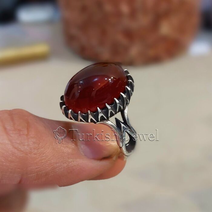 Natural Agate Ring 925 Silver Yemen Agate Irani Aqeeq Aqiq Stone Real 5 56 Turkish Jewel <h3>Hand Engraved - Brown Agate</h3> Superior Quality Handmade Design on Sides. Pure and Natural Brown Aqeeq (Brown Agate) stone. Heavy and strong ring made with 925 Silver metal. <p class="LC20lb MBeuO DKV0Md">⭐ Highest Quality Silver 925</p> ⭐ Durable & Strong Design <p class="LC20lb MBeuO DKV0Md">⭐ Lifetime Silver Gurantee</p>