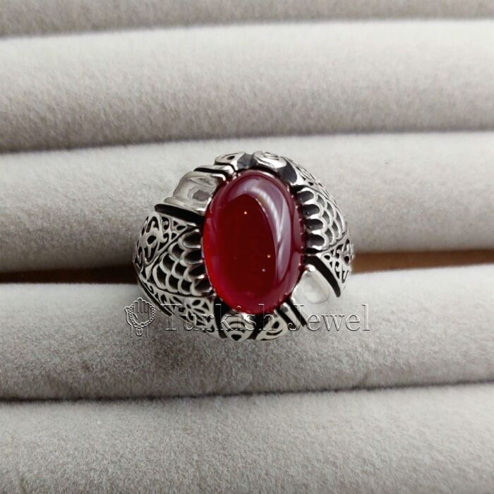 Natural Agate Ring 925 Silver Yemen Agate Irani Aqeeq Aqiq Stone Real 5 64 Turkish Jewel <h3>Hand Engraved Ring - Red Yemen Agate</h3> Superior Quality Handmade Design on Sides. Pure and Natural Red Aqeeq (Red Agate) stone. Heavy and strong ring made with 925 Silver metal. <p class="LC20lb MBeuO DKV0Md">⭐ Highest Quality Silver 925</p> ⭐ Durable & Strong Design <p class="LC20lb MBeuO DKV0Md">⭐ Lifetime Silver Gurantee</p>