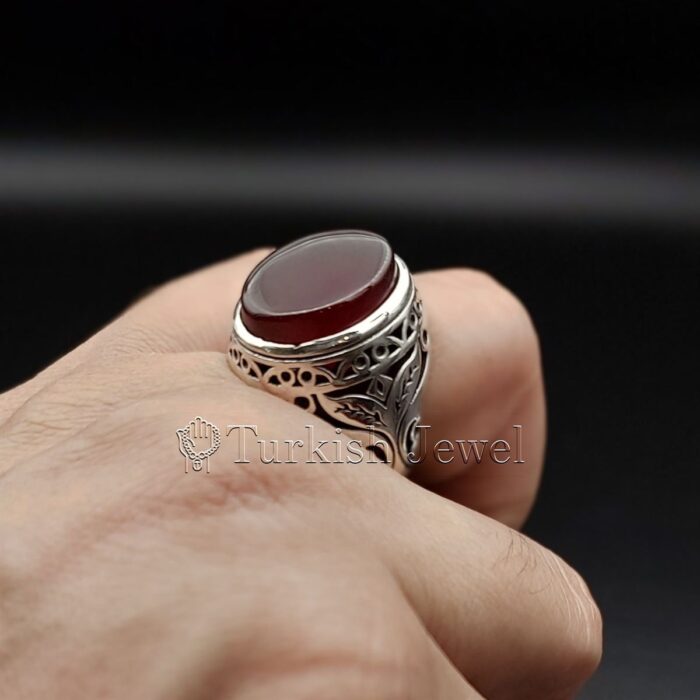 Natural Agate Ring 925 Silver Yemen Agate Irani Aqeeq Aqiq Stone Real 5 7 Turkish Jewel <h3>Hand Engraved - Brown Agate</h3> Superior Quality Handmade Design on Sides. Pure and Natural Brown Aqeeq (Brown Agate) stone. Heavy and strong ring made with 925 Silver metal. <p class="LC20lb MBeuO DKV0Md">⭐ Highest Quality Silver 925</p> ⭐ Durable & Strong Design <p class="LC20lb MBeuO DKV0Md">⭐ Lifetime Silver Gurantee</p>