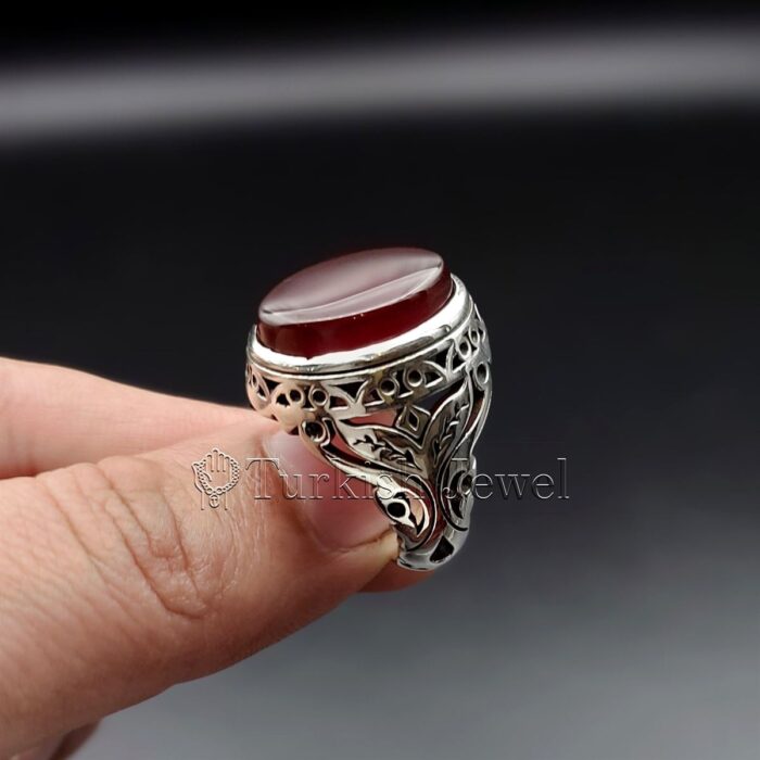 Natural Agate Ring 925 Silver Yemen Agate Irani Aqeeq Aqiq Stone Real 5 8 Turkish Jewel <h3>Hand Engraved - Brown Agate</h3> Superior Quality Handmade Design on Sides. Pure and Natural Brown Aqeeq (Brown Agate) stone. Heavy and strong ring made with 925 Silver metal. <p class="LC20lb MBeuO DKV0Md">⭐ Highest Quality Silver 925</p> ⭐ Durable & Strong Design <p class="LC20lb MBeuO DKV0Md">⭐ Lifetime Silver Gurantee</p>