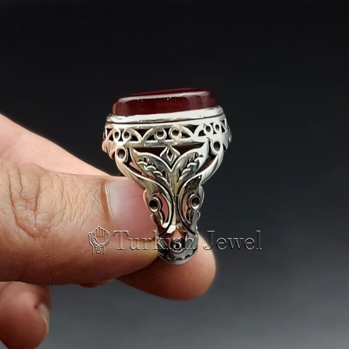 Natural Agate Ring 925 Silver Yemen Agate Irani Aqeeq Aqiq Stone Real 5 9 Turkish Jewel <h3>Hand Engraved - Brown Agate</h3> Superior Quality Handmade Design on Sides. Pure and Natural Brown Aqeeq (Brown Agate) stone. Heavy and strong ring made with 925 Silver metal. <p class="LC20lb MBeuO DKV0Md">⭐ Highest Quality Silver 925</p> ⭐ Durable & Strong Design <p class="LC20lb MBeuO DKV0Md">⭐ Lifetime Silver Gurantee</p>