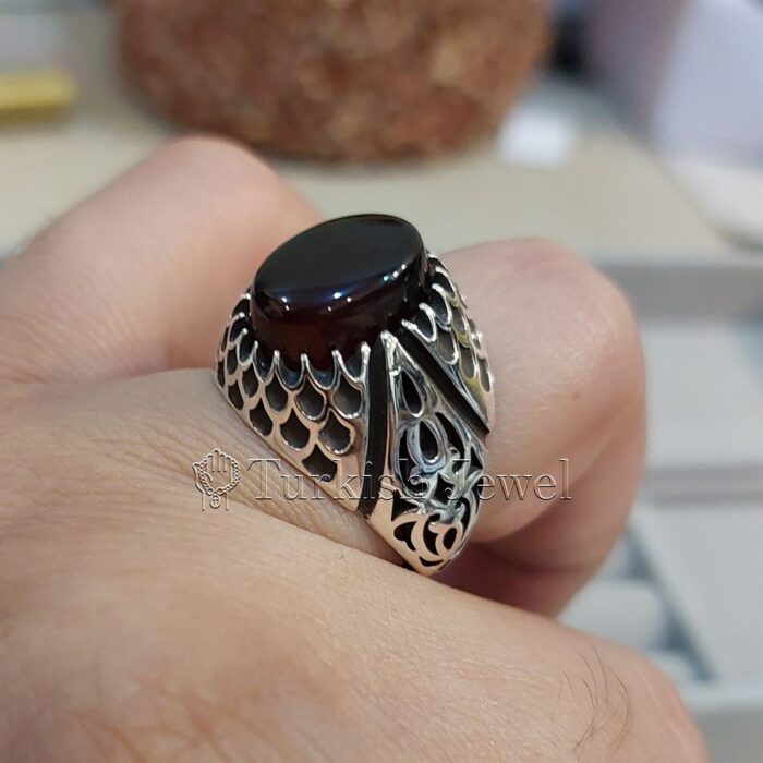 Natural Agate Ring 925 Silver Yemen Agate Irani Aqeeq Aqiq Stone Real 6 21 Turkish Jewel <h3>Hand Engraved - Brown Agate</h3> Superior Quality Handmade Design on Sides. Pure and Natural Brown Aqeeq (Brown Agate) stone. Heavy and strong ring made with 925 Silver metal. <p class="LC20lb MBeuO DKV0Md">⭐ Highest Quality Silver 925</p> ⭐ Durable & Strong Design <p class="LC20lb MBeuO DKV0Md">⭐ Lifetime Silver Gurantee</p>