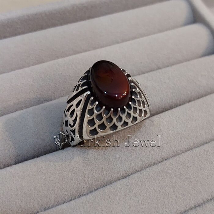 Natural Agate Ring 925 Silver Yemen Agate Irani Aqeeq Aqiq Stone Real 6 22 Turkish Jewel <h3>Hand Engraved - Brown Agate</h3> Superior Quality Handmade Design on Sides. Pure and Natural Brown Aqeeq (Brown Agate) stone. Heavy and strong ring made with 925 Silver metal. <p class="LC20lb MBeuO DKV0Md">⭐ Highest Quality Silver 925</p> ⭐ Durable & Strong Design <p class="LC20lb MBeuO DKV0Md">⭐ Lifetime Silver Gurantee</p>