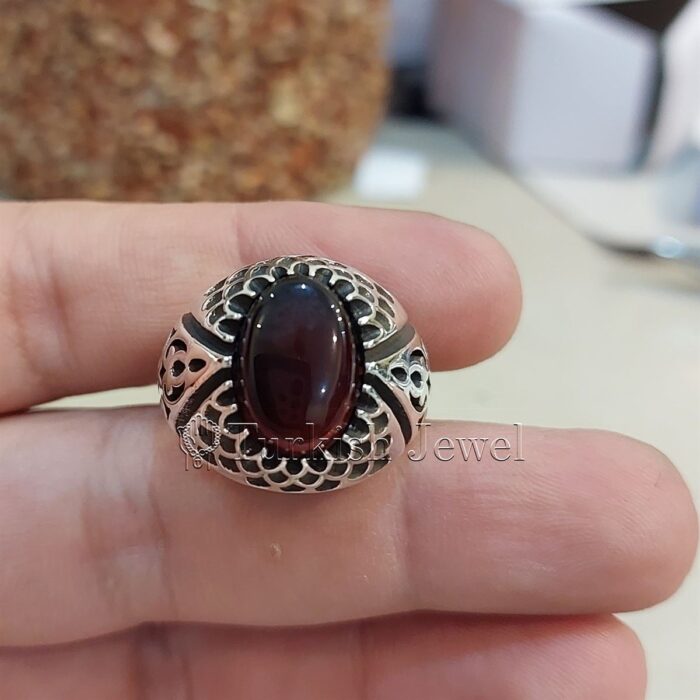 Natural Agate Ring 925 Silver Yemen Agate Irani Aqeeq Aqiq Stone Real 6 23 Turkish Jewel <h3>Hand Engraved - Brown Agate</h3> Superior Quality Handmade Design on Sides. Pure and Natural Brown Aqeeq (Brown Agate) stone. Heavy and strong ring made with 925 Silver metal. <p class="LC20lb MBeuO DKV0Md">⭐ Highest Quality Silver 925</p> ⭐ Durable & Strong Design <p class="LC20lb MBeuO DKV0Md">⭐ Lifetime Silver Gurantee</p>