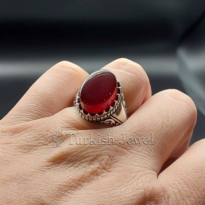 Natural Agate Ring 925 Silver Yemen Agate Irani Aqeeq Aqiq Stone Real 6 26 Turkish Jewel <h3>Hand Engraved - Brown Agate</h3> Superior Quality Handmade Design on Sides. Pure and Natural Brown Aqeeq (Brown Agate) stone. Heavy and strong ring made with 925 Silver metal. <p class="LC20lb MBeuO DKV0Md">⭐ Highest Quality Silver 925</p> ⭐ Durable & Strong Design <p class="LC20lb MBeuO DKV0Md">⭐ Lifetime Silver Gurantee</p>