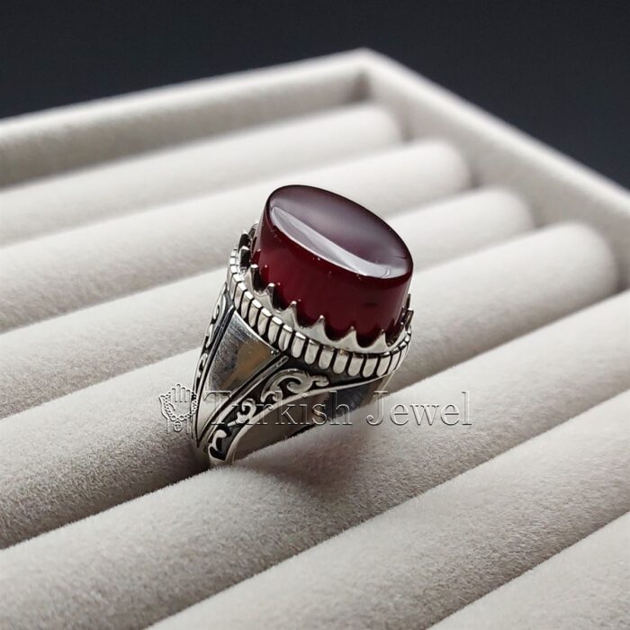 Natural Agate Ring 925 Silver Yemen Agate Irani Aqeeq Aqiq Stone Real 6 29 Turkish Jewel <h3>Hand Engraved - Brown Agate</h3> Superior Quality Handmade Design on Sides. Pure and Natural Brown Aqeeq (Brown Agate) stone. Heavy and strong ring made with 925 Silver metal. <p class="LC20lb MBeuO DKV0Md">⭐ Highest Quality Silver 925</p> ⭐ Durable & Strong Design <p class="LC20lb MBeuO DKV0Md">⭐ Lifetime Silver Gurantee</p>