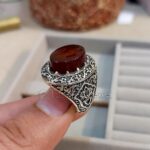 Natural Yemen Agate Ring - 925 Silver