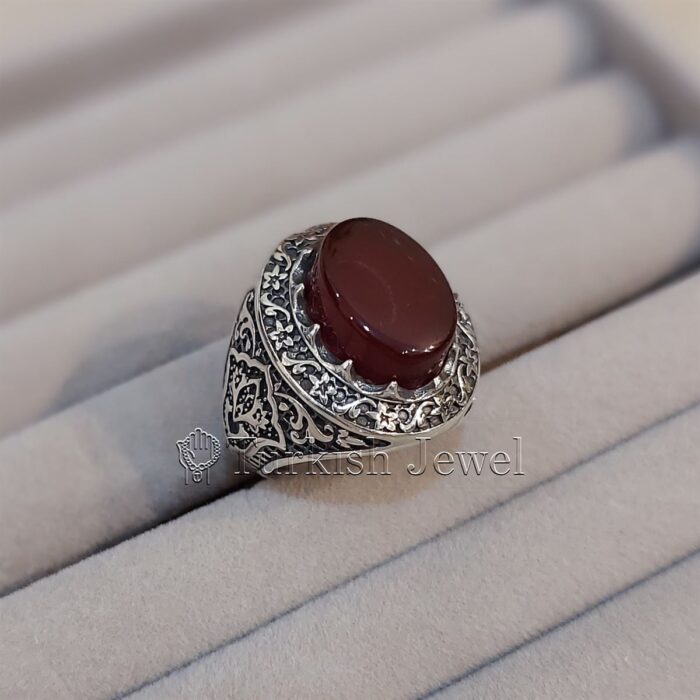 Natural Agate Ring 925 Silver Yemen Agate Irani Aqeeq Aqiq Stone Real 6 35 Turkish Jewel <h3>Hand Engraved - Brown Agate</h3> Superior Quality Handmade Design on Sides. Pure and Natural Brown Aqeeq (Brown Agate) stone. Heavy and strong ring made with 925 Silver metal. <p class="LC20lb MBeuO DKV0Md">⭐ Highest Quality Silver 925</p> ⭐ Durable & Strong Design <p class="LC20lb MBeuO DKV0Md">⭐ Lifetime Silver Gurantee</p>
