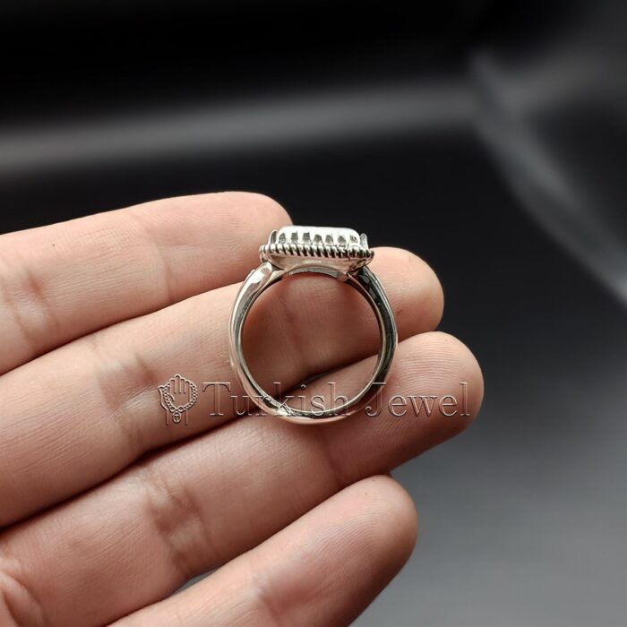 white aqeeq stone ring 925 Silver White agate 5 Turkish Jewel <h3>Hand Engraved - White Agate (White Aqeeq)</h3> Superior Quality Handmade Design on Sides. Pure and Natural White Agate (White Aqeeq) stone. Heavy and strong ring made with 925 Silver metal. <p class="LC20lb MBeuO DKV0Md">⭐ Highest Quality Silver 925</p> ⭐ Durable & Strong Design <p class="LC20lb MBeuO DKV0Md">⭐ Lifetime Silver Gurantee</p>