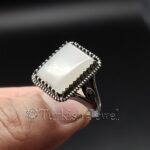 White Agate Natural Aqeeq 925 Silver Ring High Quality Ring